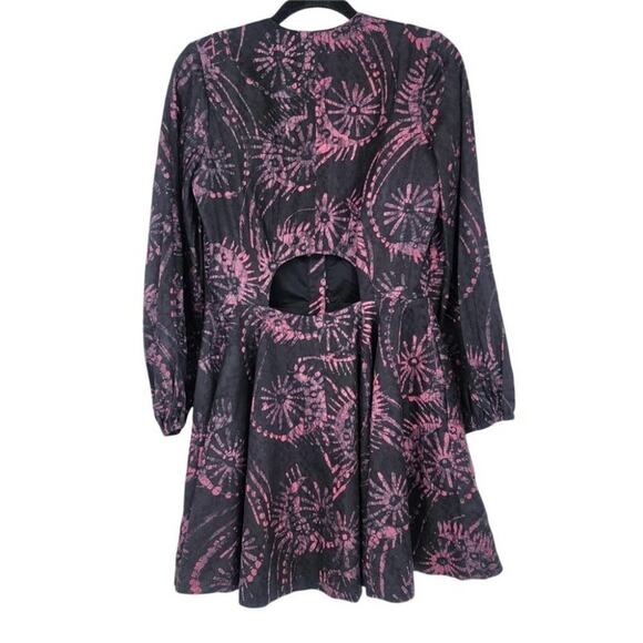 Kahindo Button Front Cut Out Back Fit & Flare Floral Print Pockets Dress Size 6 - Picture 3 of 6